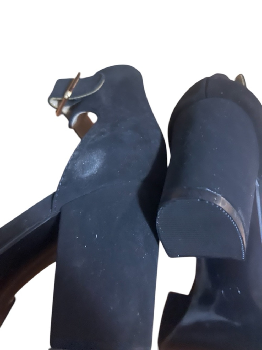 Classic Black Block Heel Ankle Strap Sandals - Picture 4 of 6